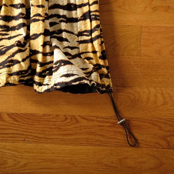 D&G Dolce & Gabbana Tiger Print Utility Cargo Mini Dress IT 42 Brown Yellow Y2K - Picture 4 of 12
